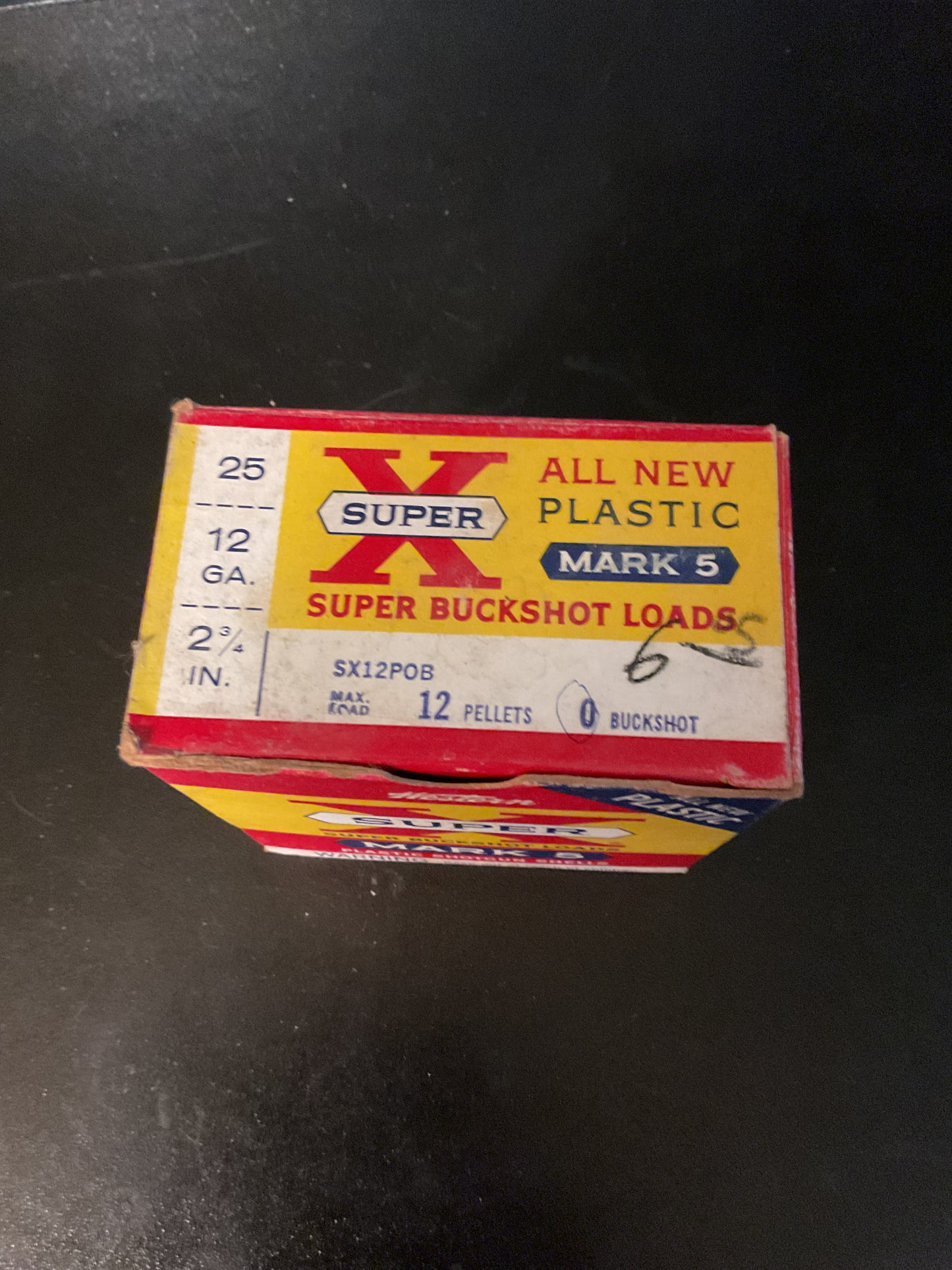 Vintage Western Super-X Mark 5 12 Gauge 0 Buckshot Loads — Full Box of 25