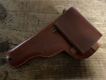 WWII German Luftwaffe P.37 (u)/ Femaru 37M Brown Leather Holster-jsd 1942