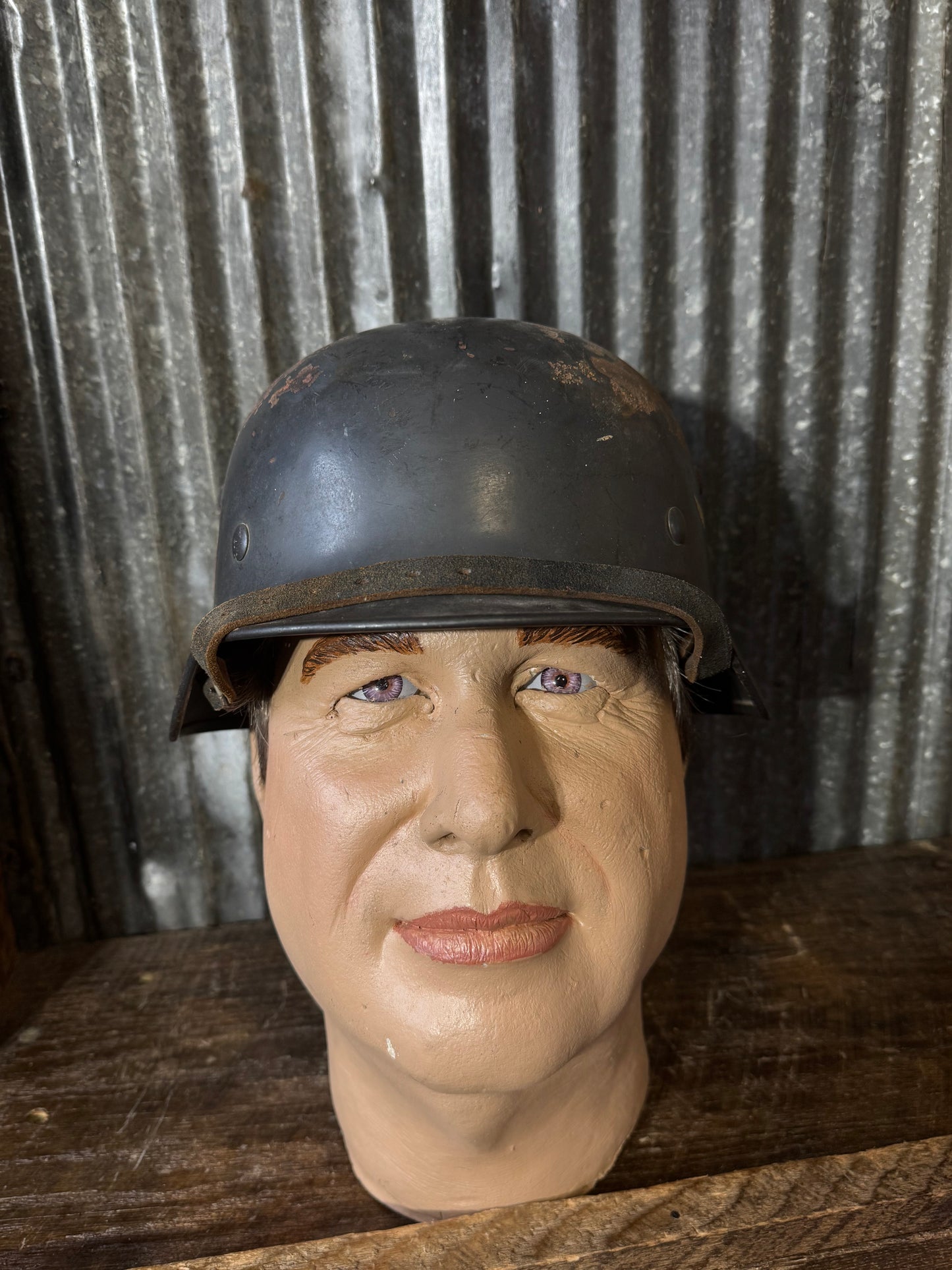 Original WWII German Luftwaffe Double Decal Steel Helmet – Untouched Combat-Worn Example