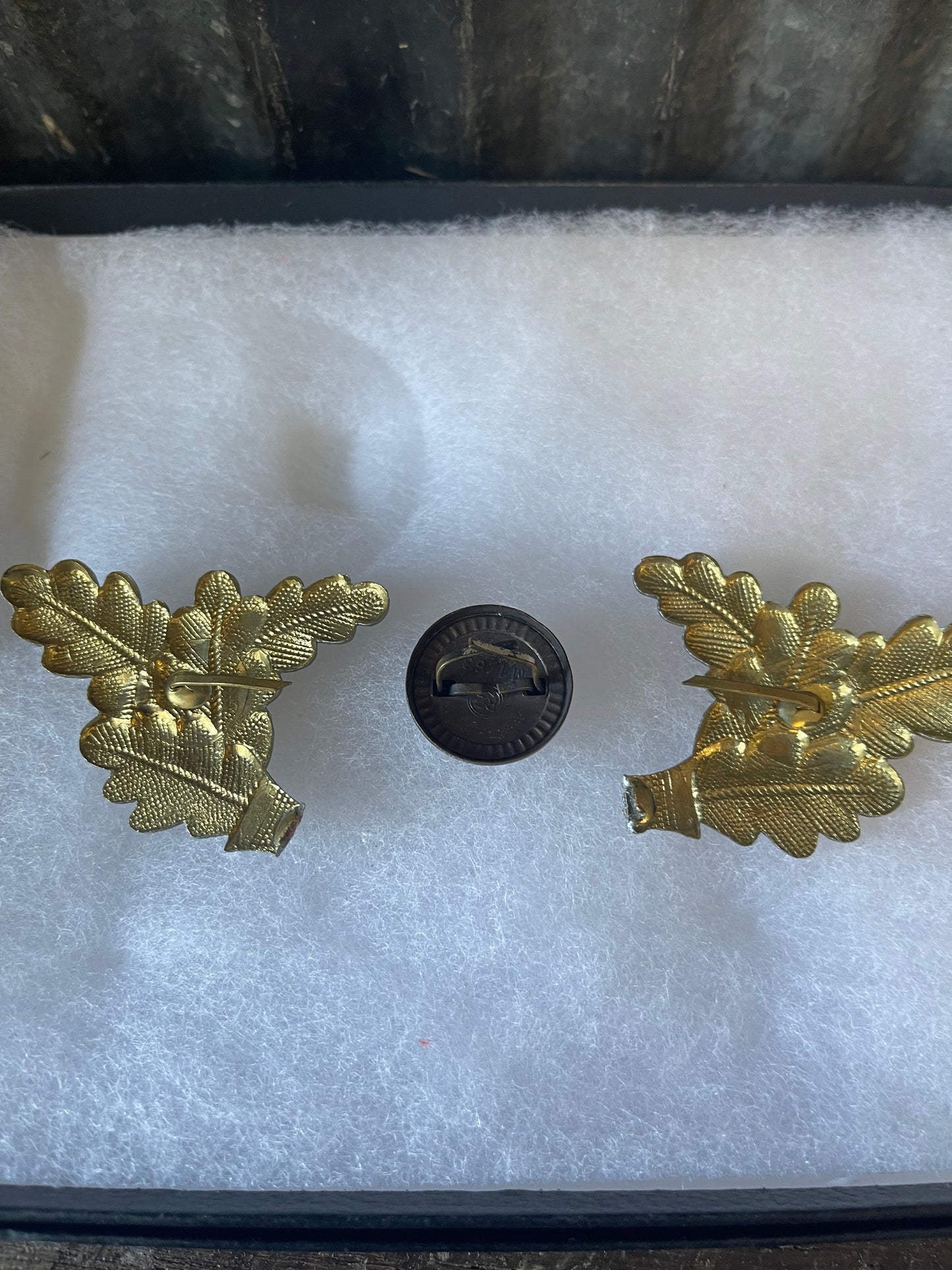 WWII German Political Visor Cap Cockade & Oak Leaf Wreath Insignia Set