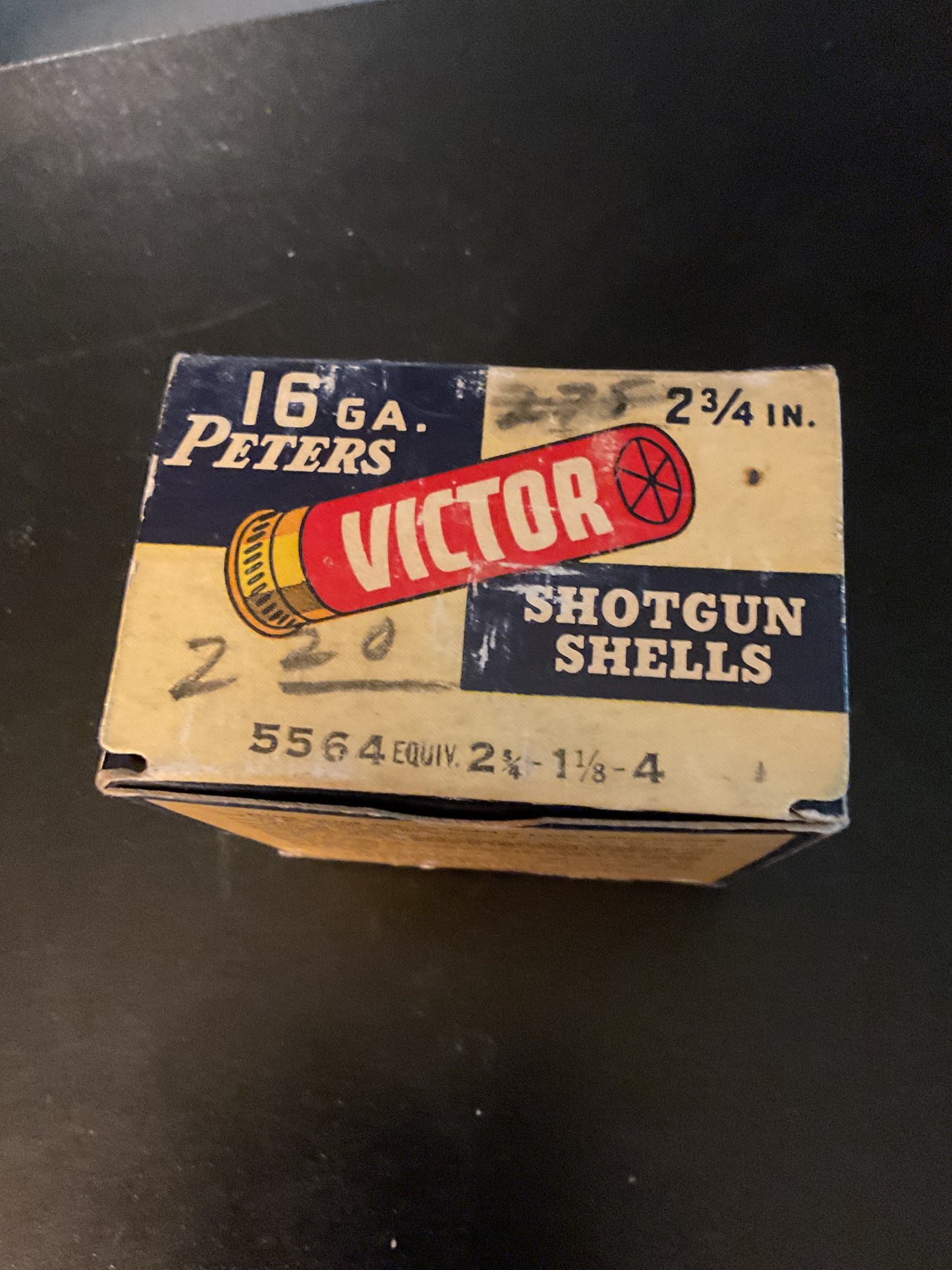 Vintage Peters Victor 16 Gauge Field Loads — Box with 23 Shells