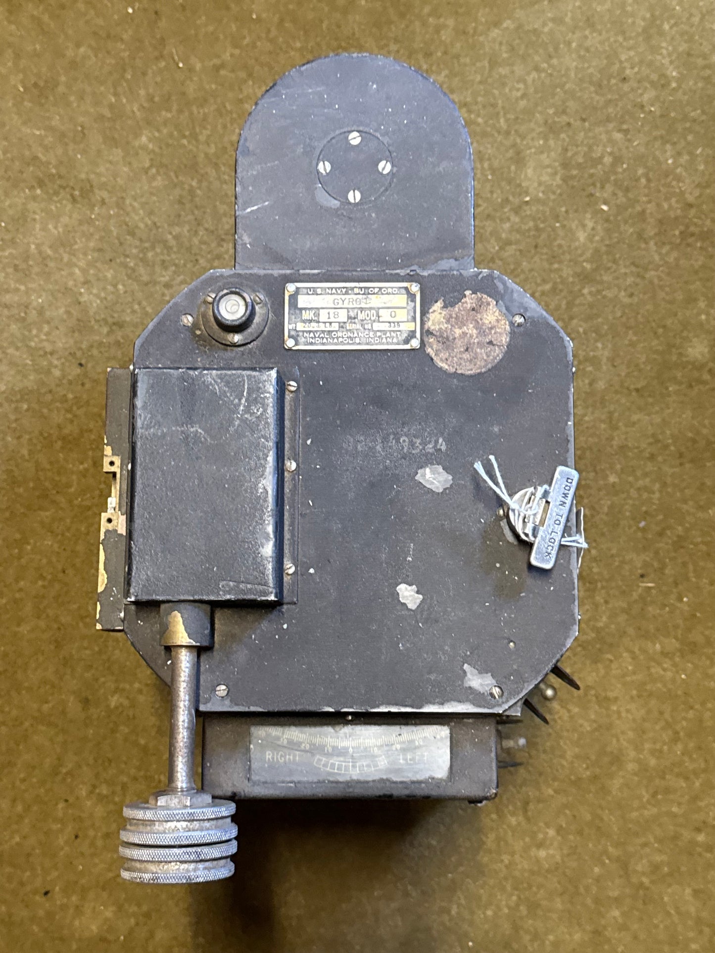 WWII-era U.S. Navy Bureau of Ordnance Gyro Unit, marked Mk 18 Mod 0