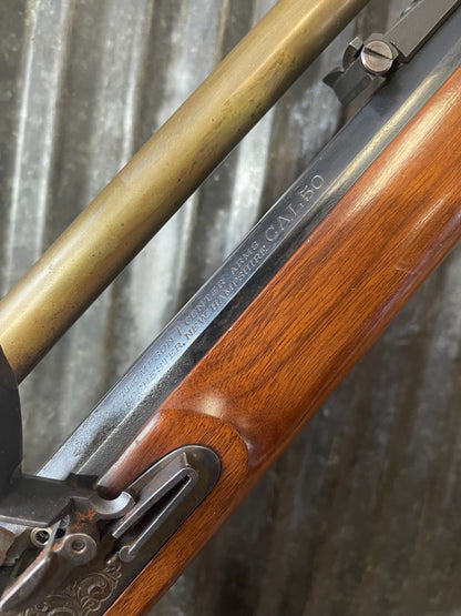 Thompson/Center Hawken .50 Caliber Muzzleloader – Lyman 4x Scope – Brass Accessories