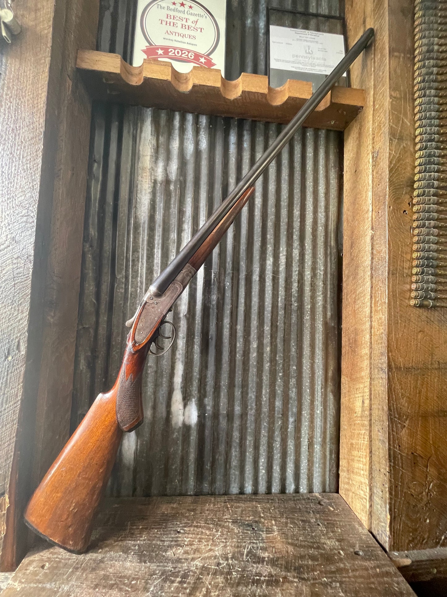 Crescent Arms “Plymouth” Side-by-Side Shotgun – 16 Gauge