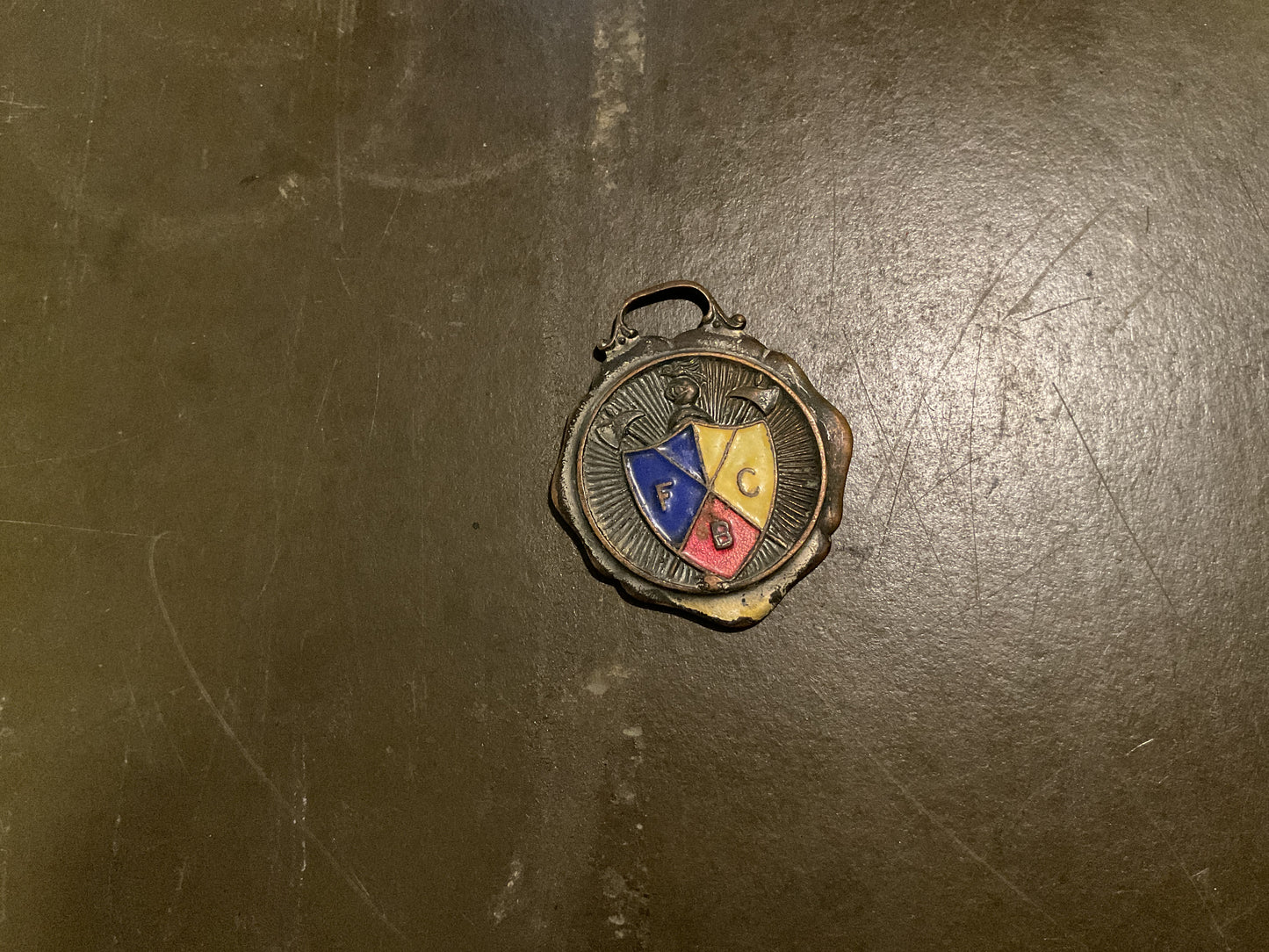 Antique Brass Pocket Watch FOB Knights of Pythias