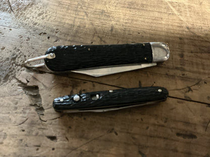 Vintage Schrade-Walden Automatic Switchblade Knife Pair-Walden, NY, USA-Matching Push Button Automatics