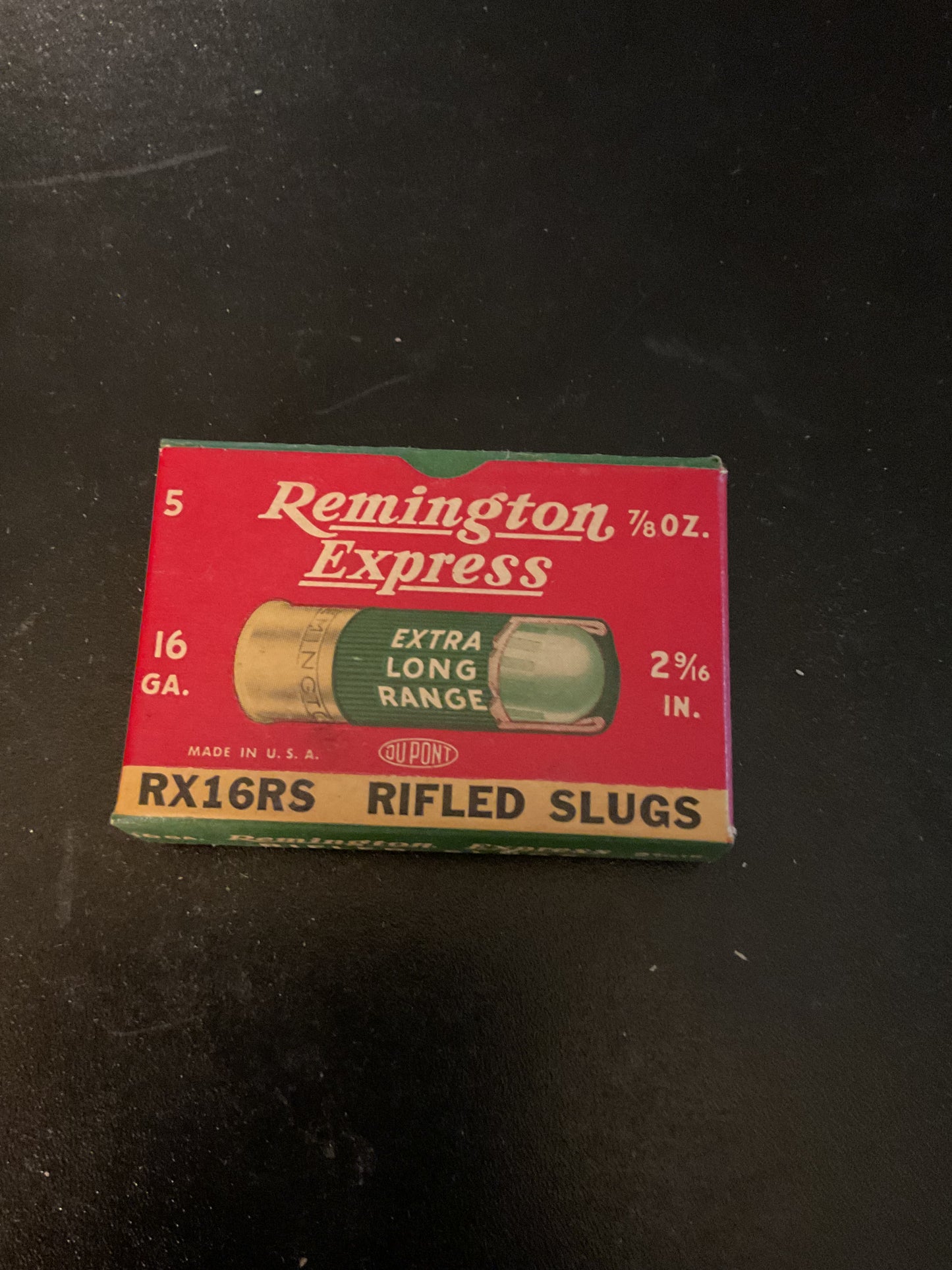 Vintage Remington Express 16 Gauge Rifled Slugs — Full Box of 5