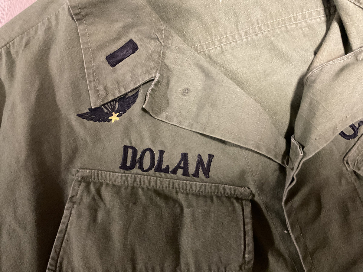 Vietnam Era U.S. Army OG-107 Utility Shirt-“DOLAN” Reproduction MACV-SOG/Airborne Style   Insignia