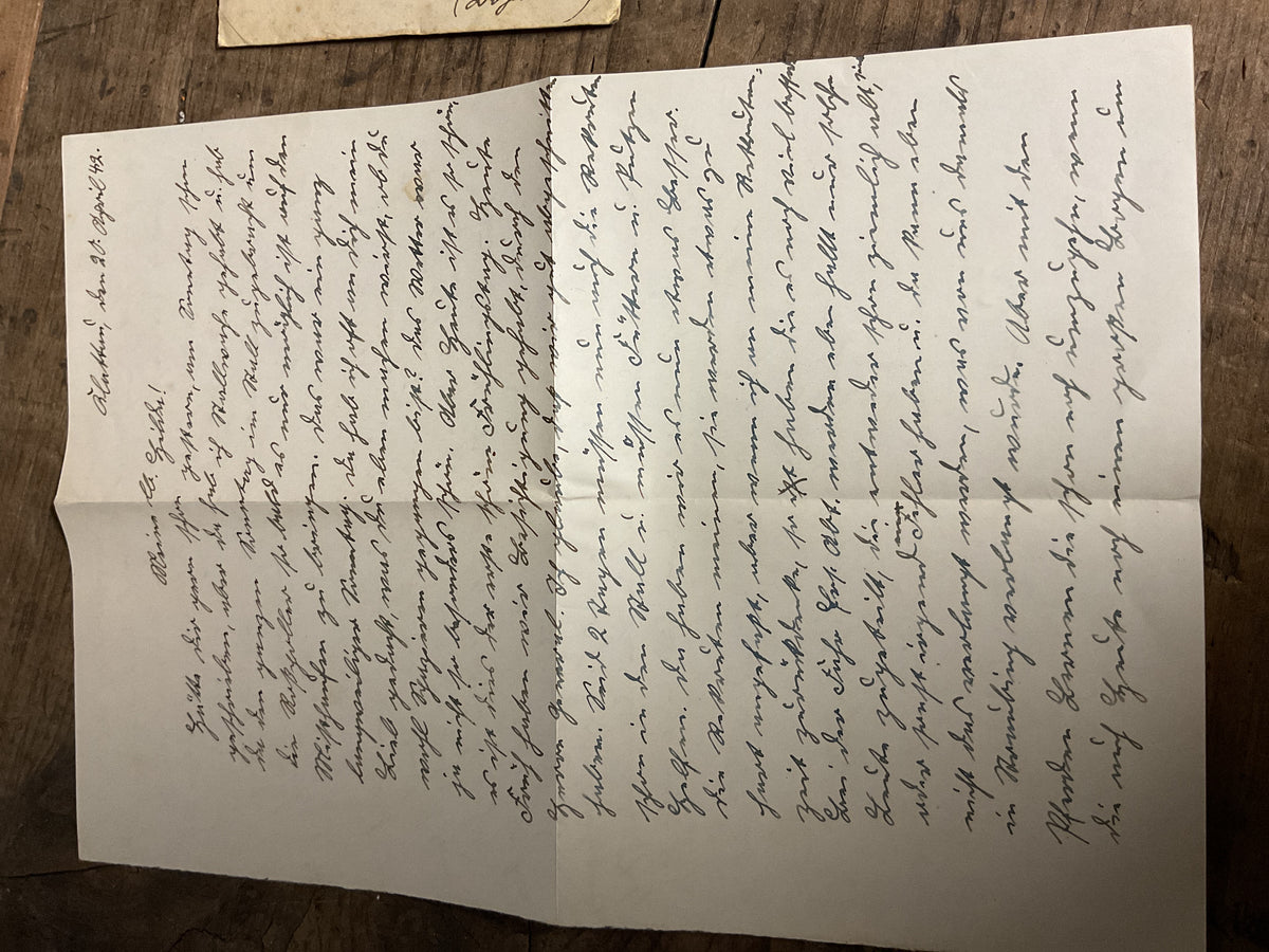WWII German Feldpost Letter& Envelope-Artillery Replacement Battalion 13-April 1942