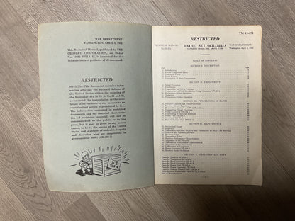 Technical Manual For SCR-284-A Radio Set