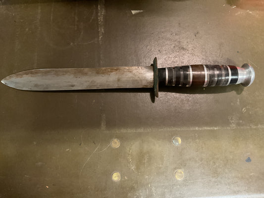 WWII Theatre Knife brown black & clear handle (no sheath)