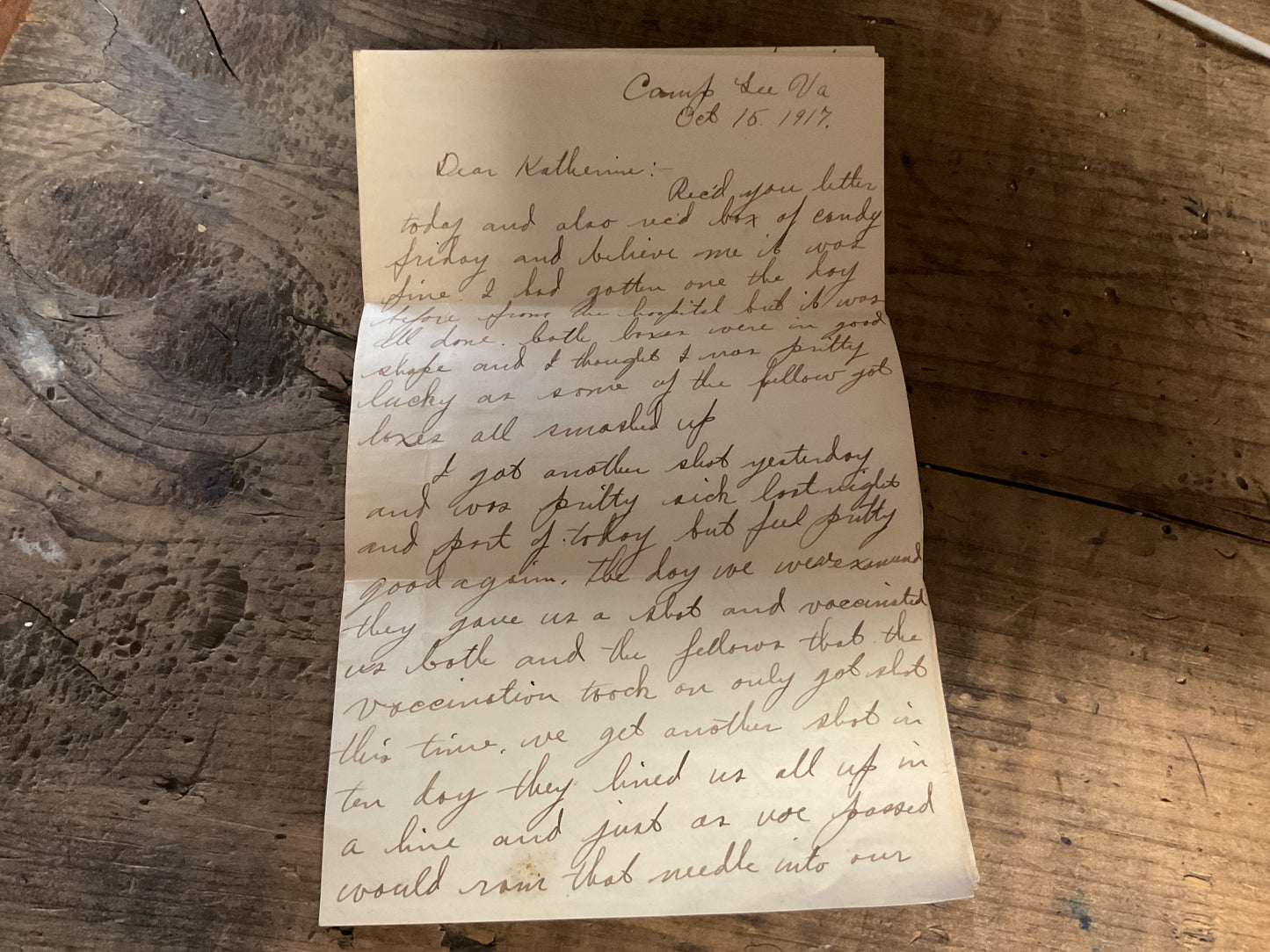 WWI U.S. Army Soldier Letter-Camp Lee, Va- February 15, 1918
