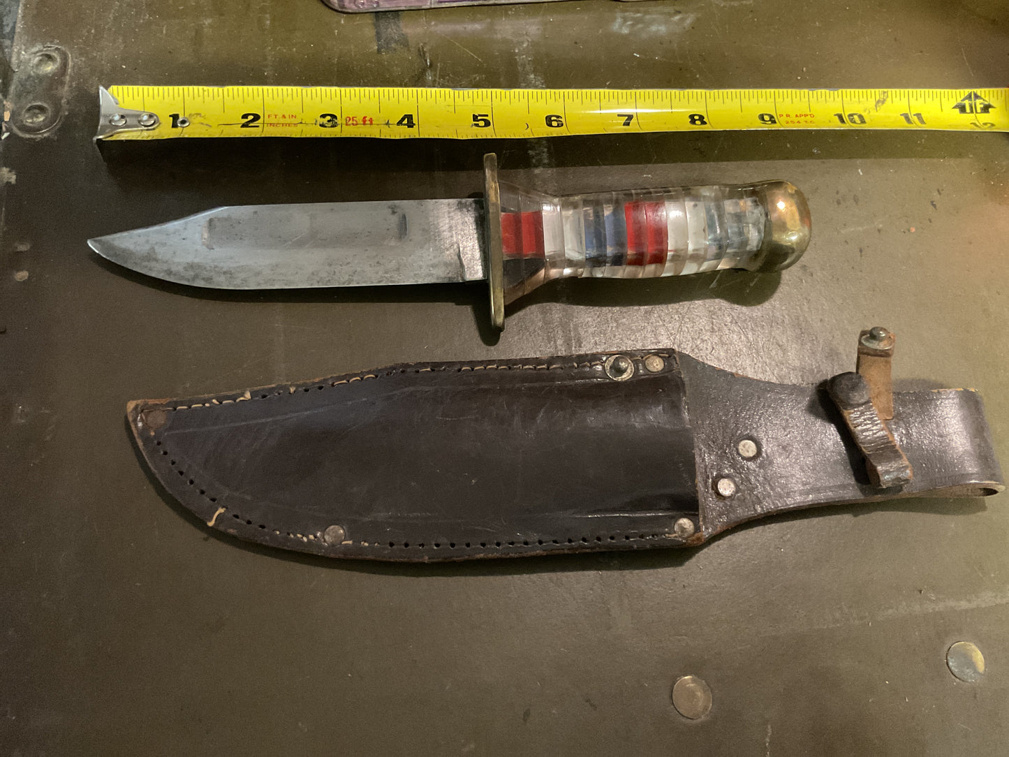 WWII Theatre Knife Red & White & Blue