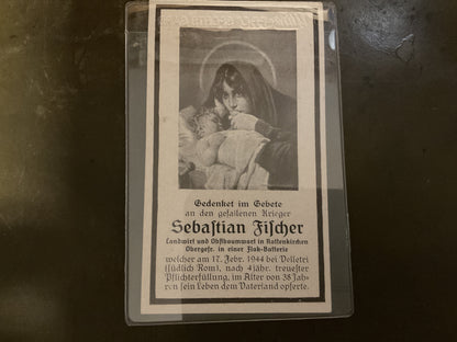 WWII German Death Card Flak Battery