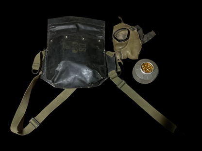 WWII Gas Mask Bag with Post War Mask