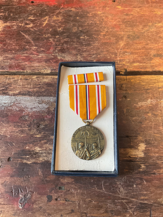 Authentic WW2 Asiatic-Pacific Campaign Bar and Medal