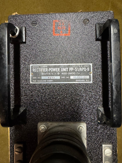 WWII U.S. Army Signal Corps Rectifier Power Unit PP-51/APQ-9 – Rauland Corp. – 1944