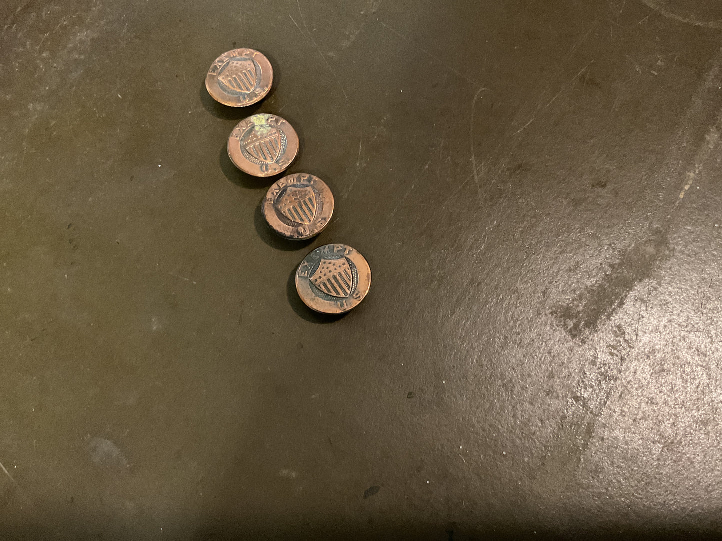WWI US Draft Exempt Buttons (4)