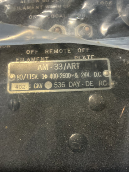 WWII U.S. Navy AM-33/ART High Voltage Radio/Radar Amplifier
