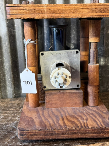 Vintage Raytheon USN QK-62 Radar Jamming Magnetron in Wooden Support Frame
