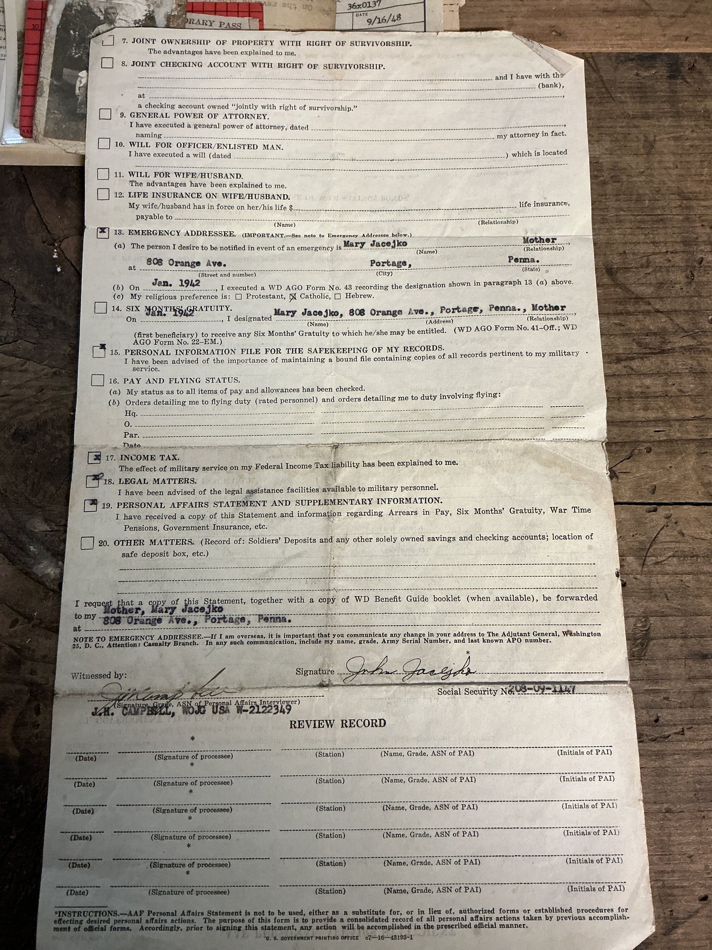 WWII Army Air Force’s Grouping-Staff Sergeant John Jacejko Bronze Star, Original Documents, Pictures & Air Force Memorabilia