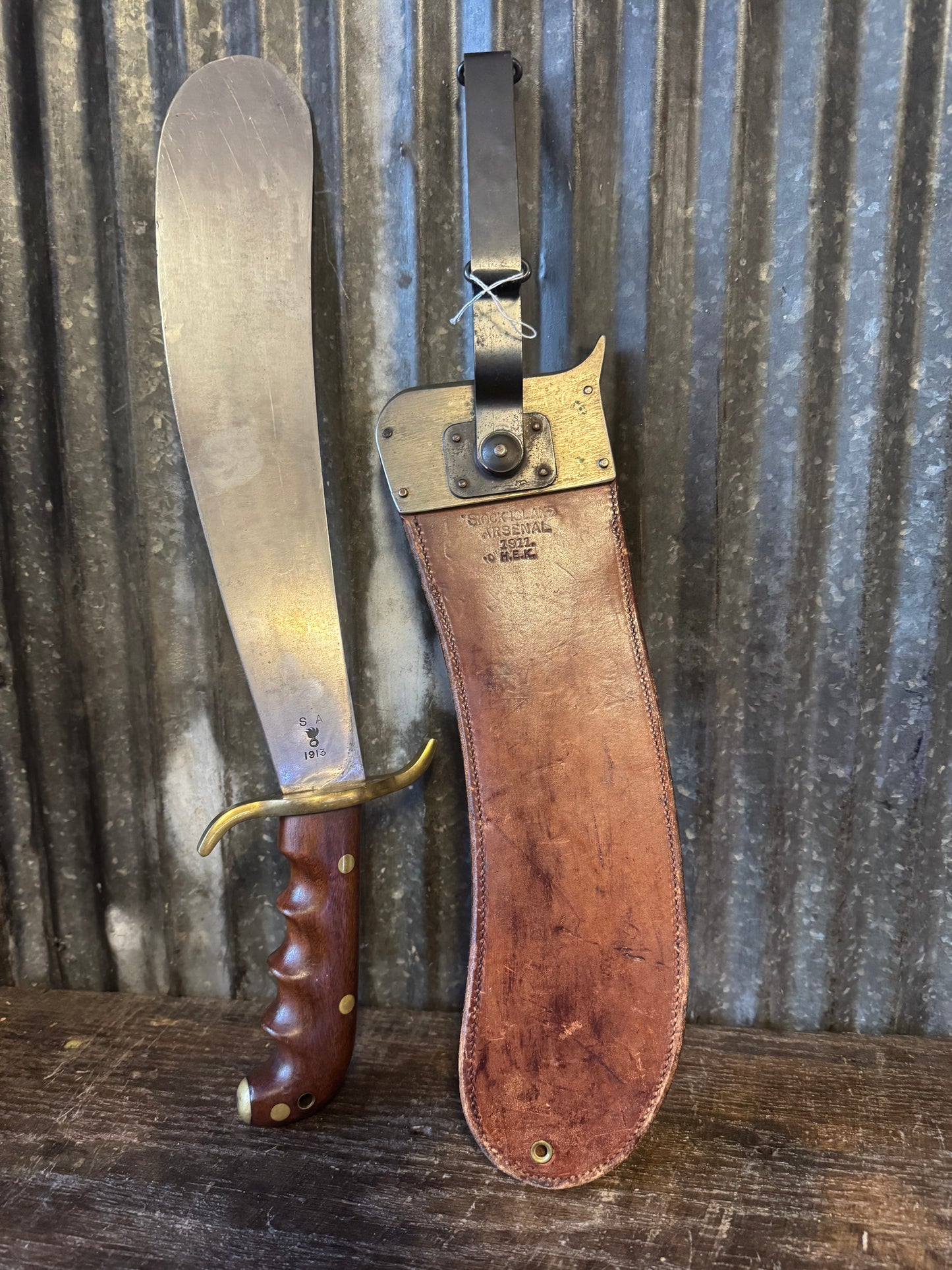WWI U.S. Model 1913 Bolo Knife & Scabbard-HIGH Condition!