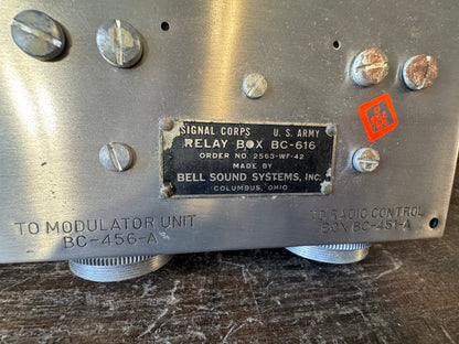 WWII U.S. Army Signal Corps BC-616 Relay Box – Bell Sound Systems – NOS with Original Box