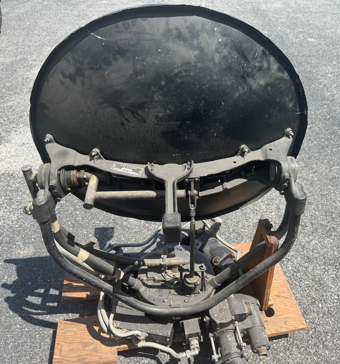 WWII U.S. Navy AS-17A/APS Radar Dish Antenna Assembly w/ Mount