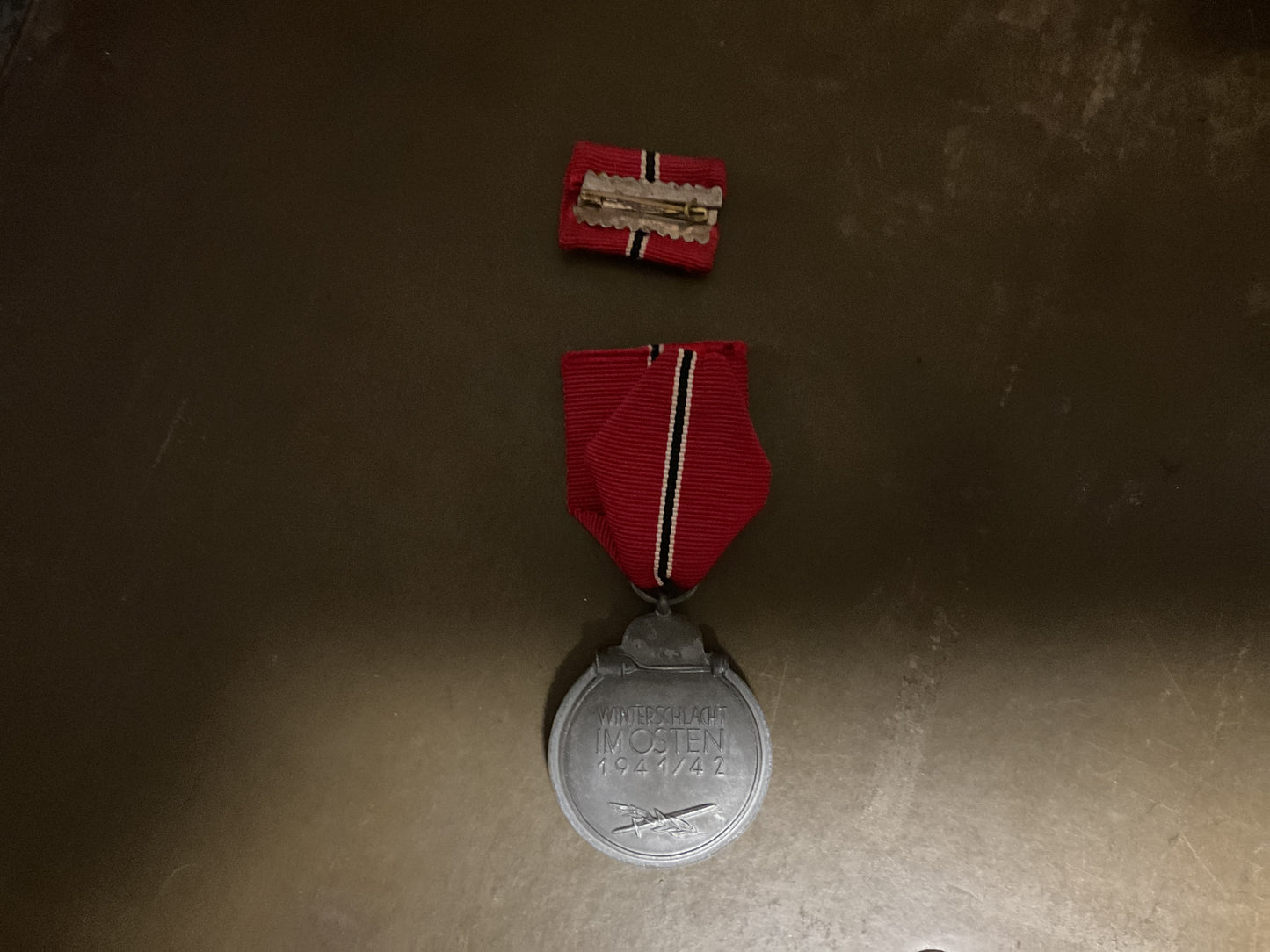 WWII German Eastern Front Medal with Ribbon 1941-42