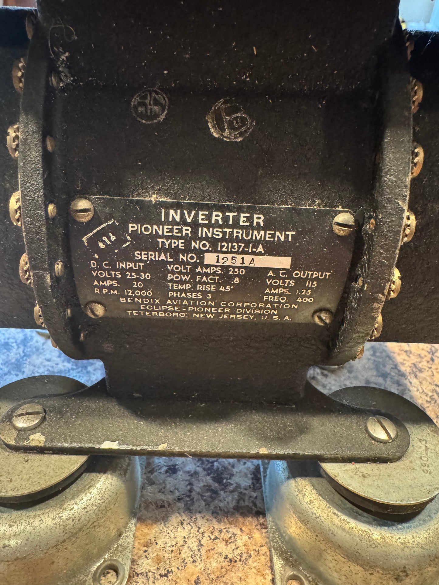 WWII AIRCRAFT POWER UNIT PU-92A/U + INVERTER