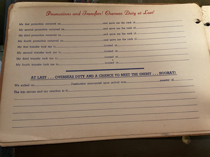 Soldier’s Service Diary WWII (unused)