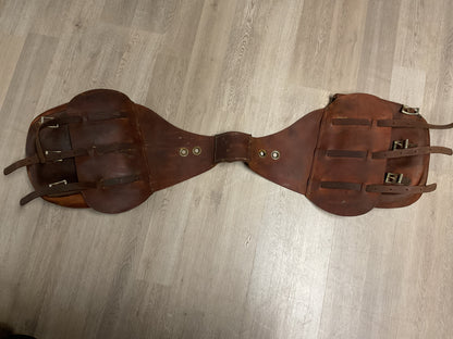 Vintage Leather Cartridge Carrier Belt/Saddle Ammo Bandolier-Heavy Duty Hunting Rig