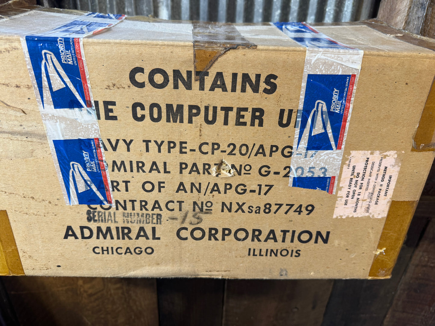 WWII U.S. Navy Admiral CP-20/APG-17 Aircraft Radar Bomb-Release Computer Unit With Original Box