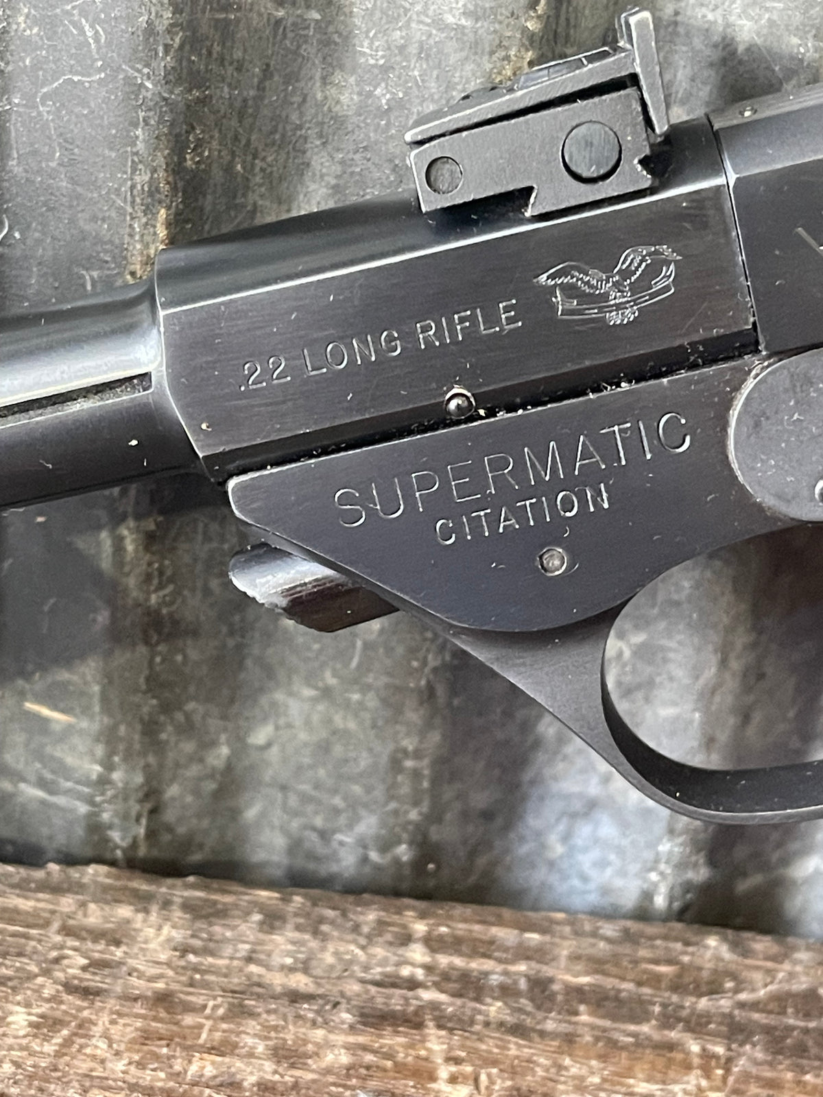 High Standard Supermatic Citation Model 102 .22 LR – Target Pistol – Original Box, 2 Magazines, Barrel Weights & Extra Grips