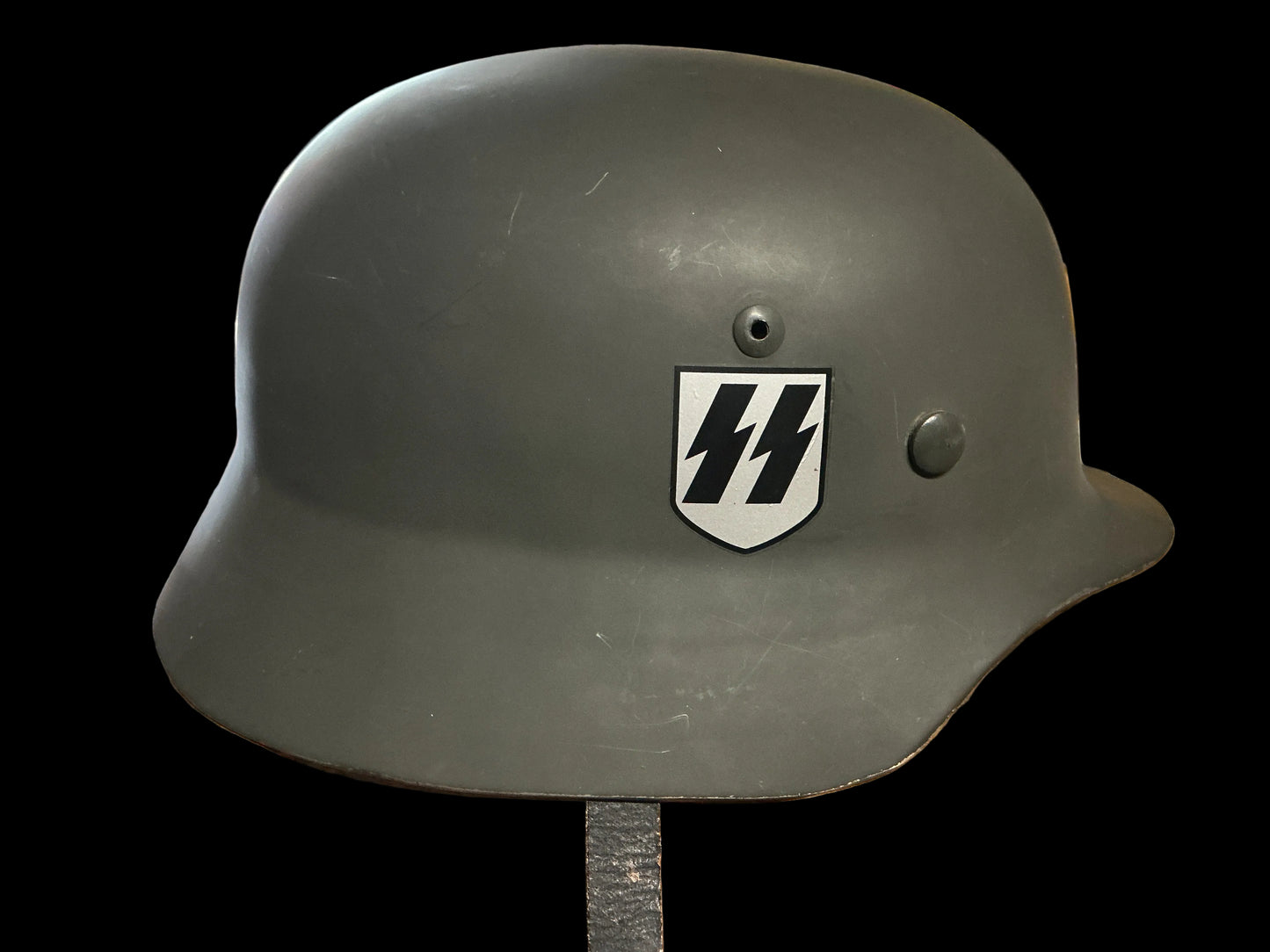Repro WWII German M35/M40 Style Helmet-Double Decal SS Display Helmet