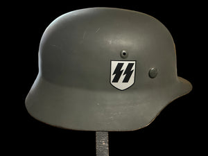 Repro WWII German M35/M40 Style Helmet-Double Decal SS Display Helmet