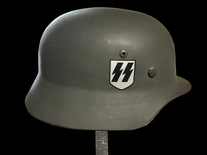 Repro WWII German M35/M40 Style Helmet-Double Decal SS Display Helmet