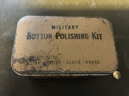 WWII Military Button Polishing Kit Tin