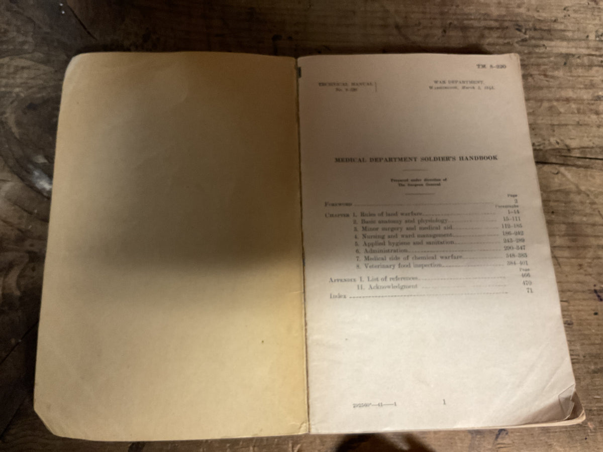 Pre-WWII Army Medical Manual-Named Copy-1941 U.S. War Dept Issue