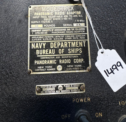 WWII Navy Bureau of Ships Model RCX Panoramic Radio Adaptor
