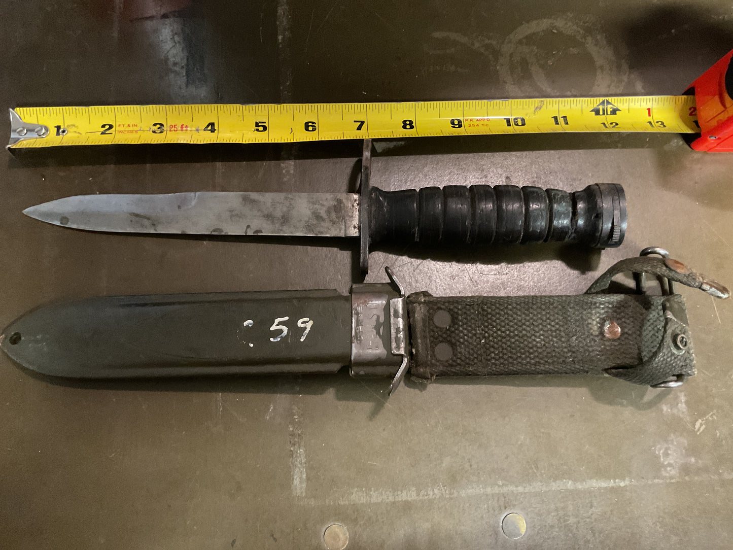 WWII Ariel Manufactured US M4 Bayonet B&C Co. M8A1 Scabbard