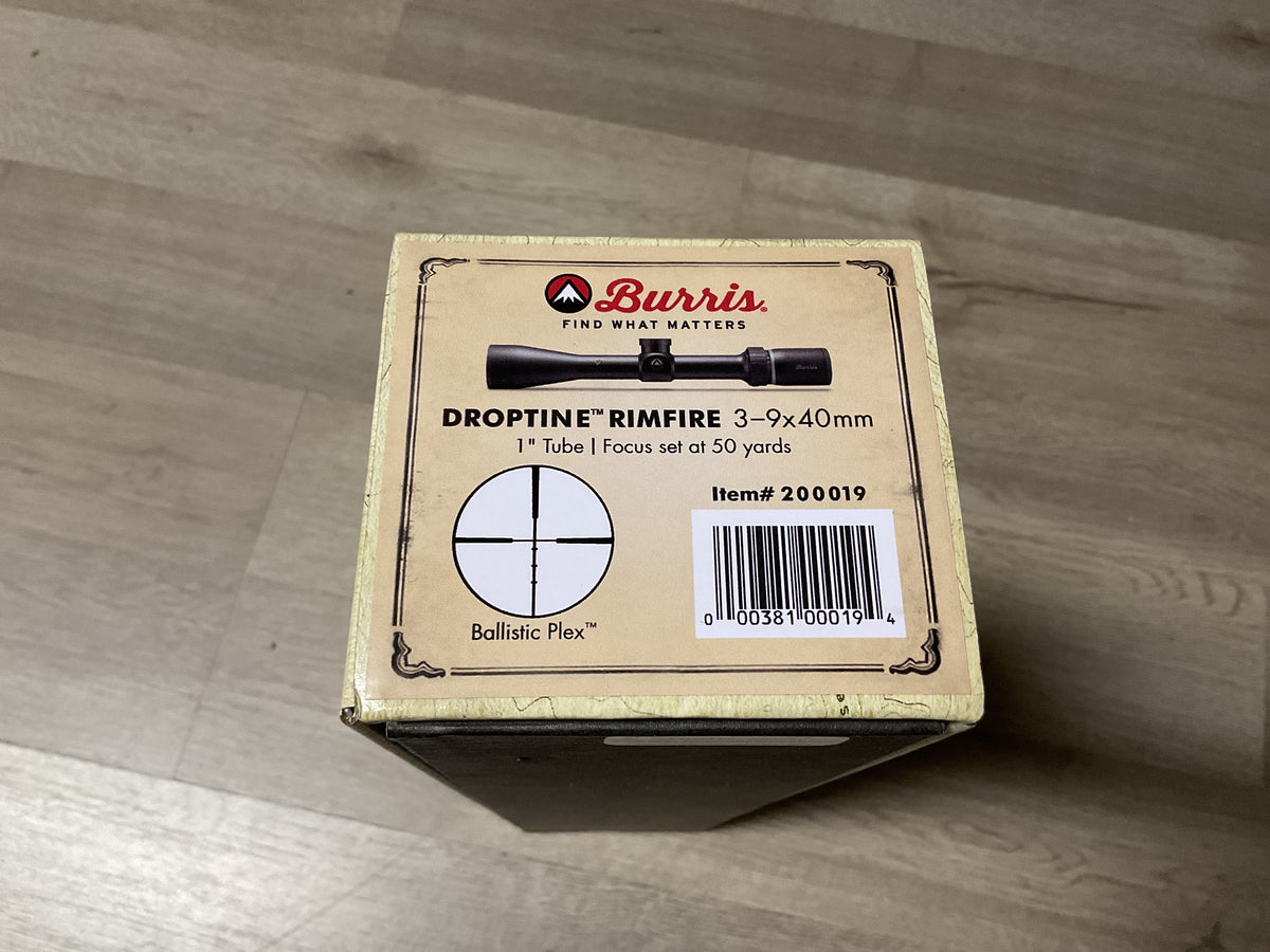 New Old Stock-Burris Droptine Rimfire 3-9x40 Scope- #200019