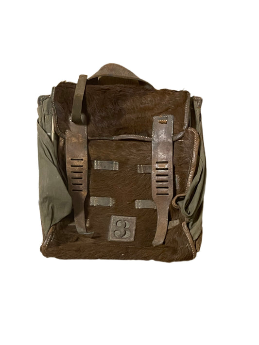 WWII Signalman Cowhide Backpack Model 3 (Fernsprechtornister) – Dated 1940