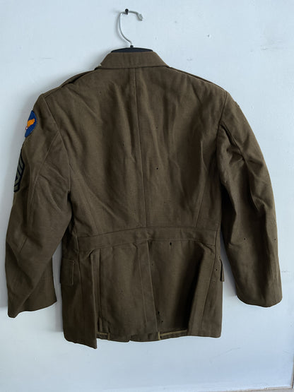 WWII U.S. Army China-Burma-India Theater Service Dress Jacket - Sergeant Rank with Ruptured Duck Patch - Size 35S