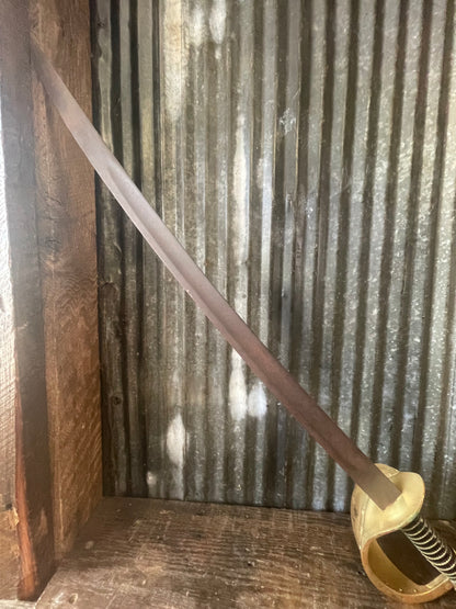 Naval Cutlass Style Sword – Reproduction – Brass Guard / Wire-Wrapped Grip
