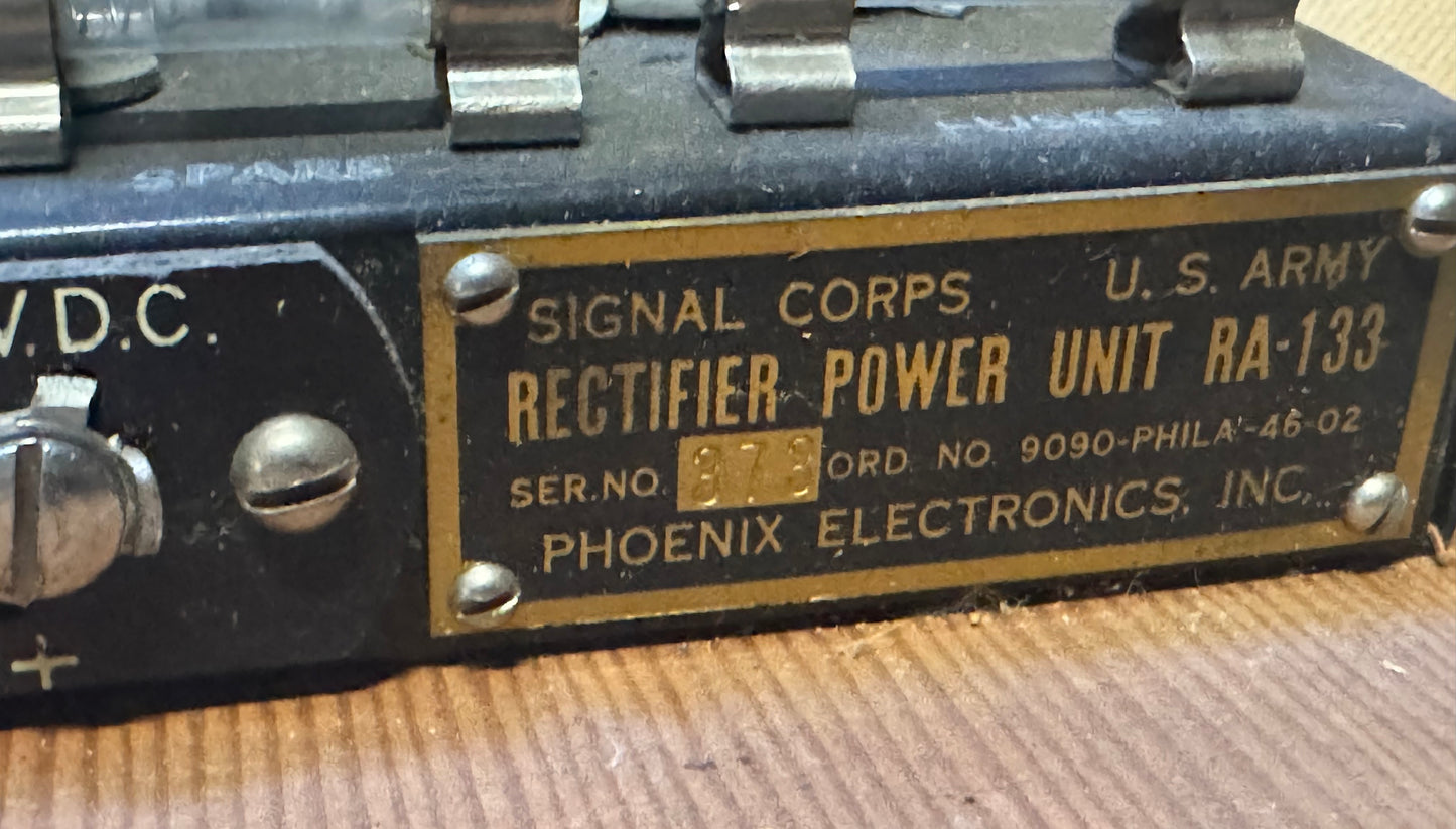 WWII Signal Corps Rectifier Power Unit RA-133 – Phoenix Electronics