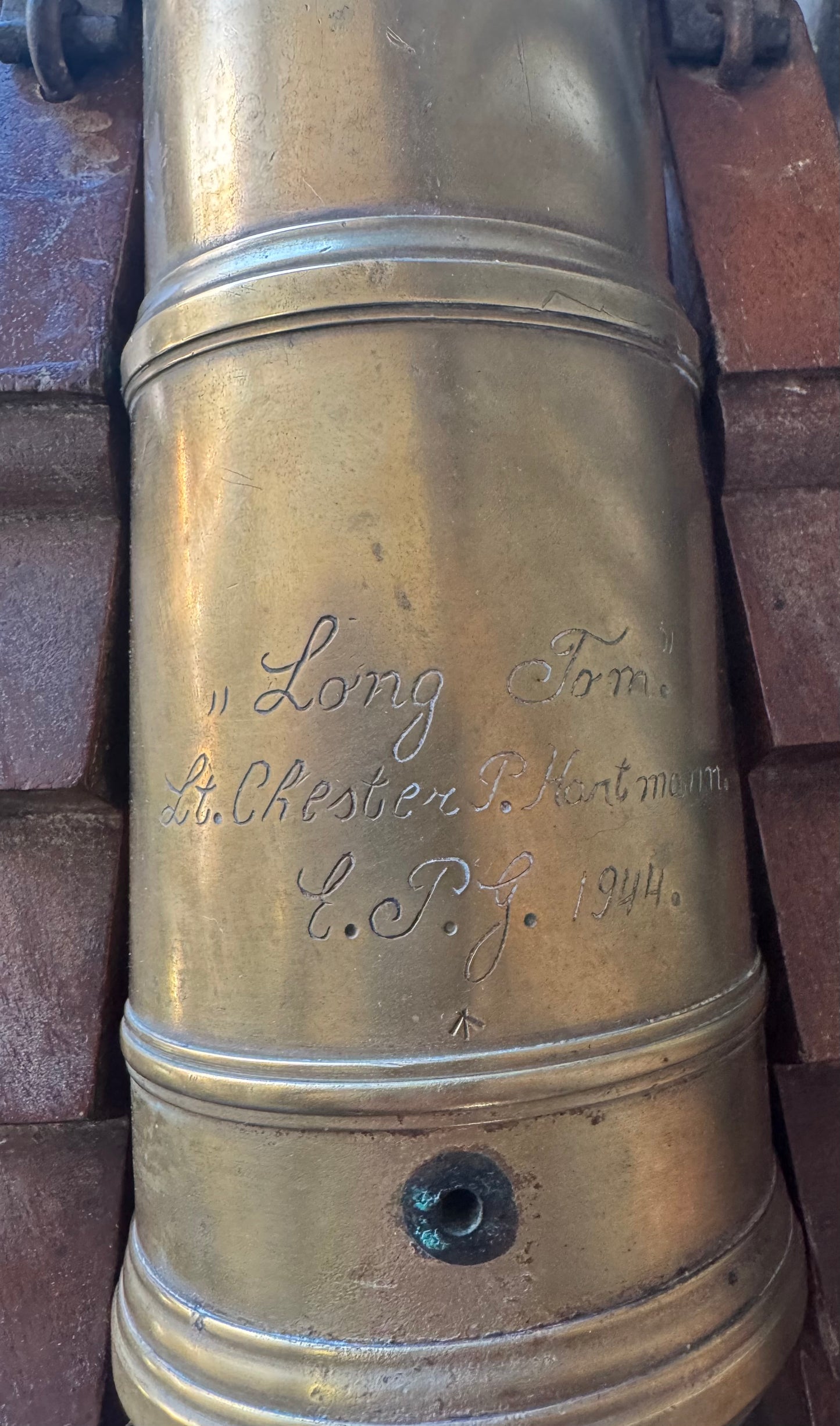 Documented WWII Officer-Made Miniature Brass Cannon “Long Tom” – Lt. Chester P. Hartmann, U.S. Army Ordnance Erie Proving Ground (E.P.G.), Ohio – 1944