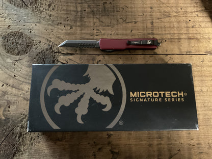 Microtech UTX-70 Hellhound Signatures Series OTF Automatic Knife-Merlot Handle/DLC Hellhound Blade w/ Box