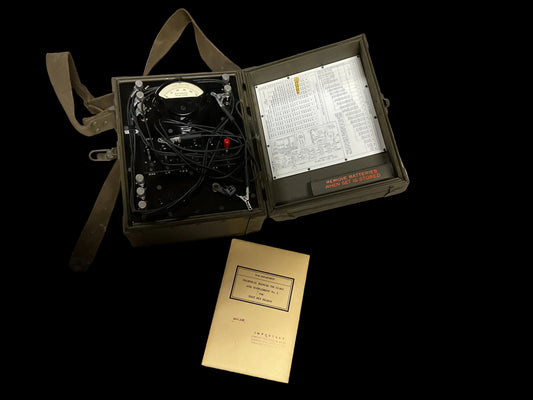 WWII US Signal Corps Test Set EE-65-G w/ Manual TM11-361-1944 Field Telephone Tester