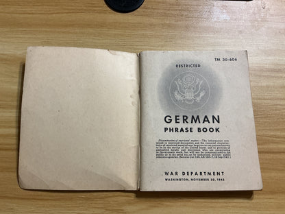 1943 U.S. Army German Phrase Book